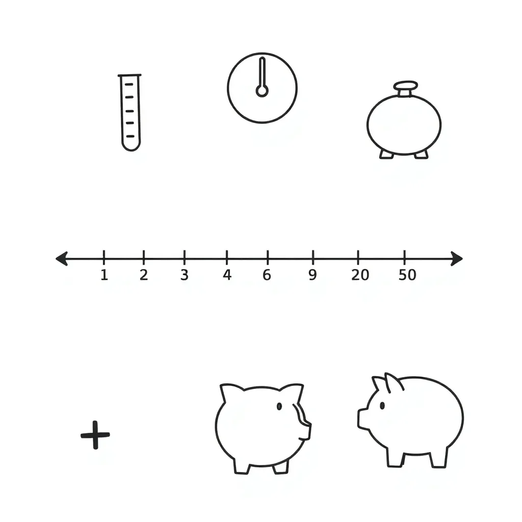 Number line with positive and negative integers