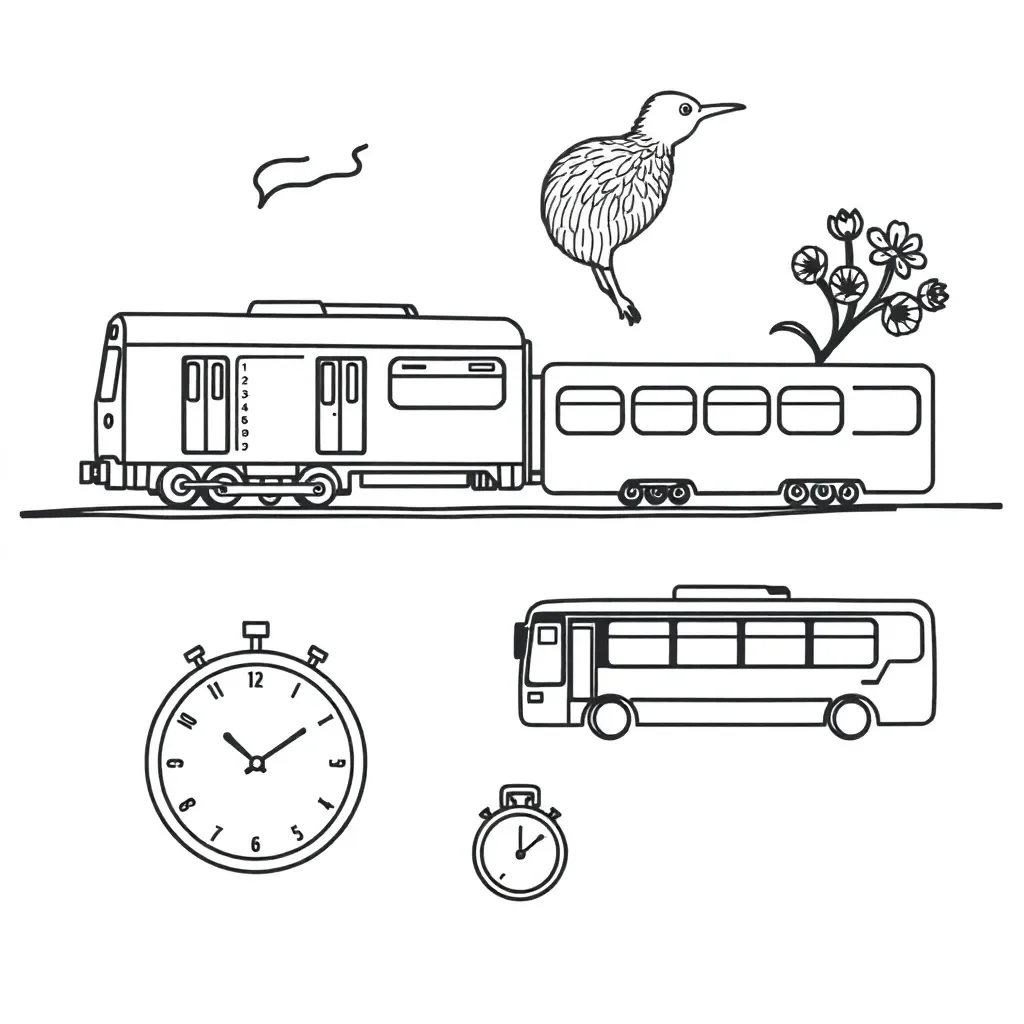 Clock and timetable illustration