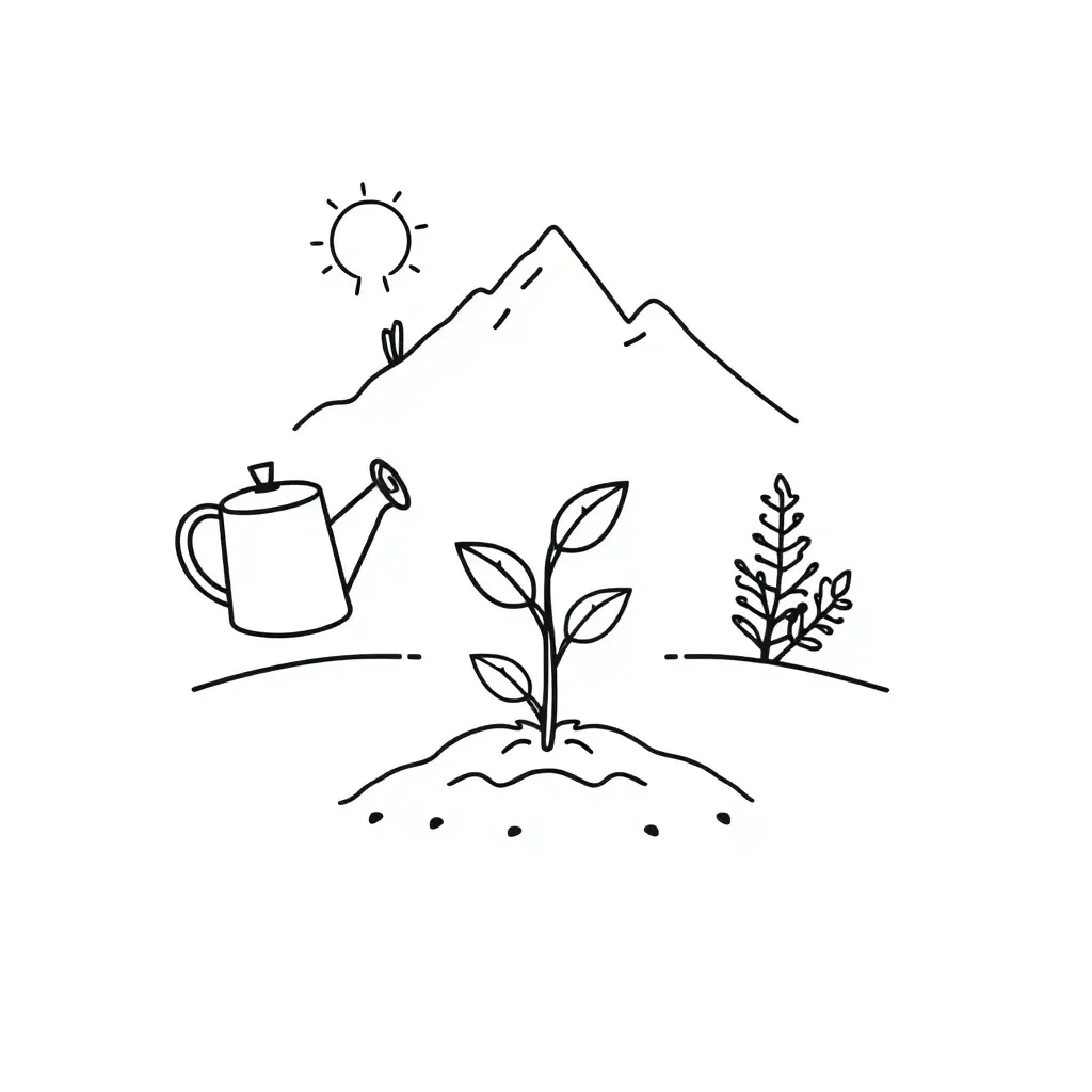 Seeds germinating illustration