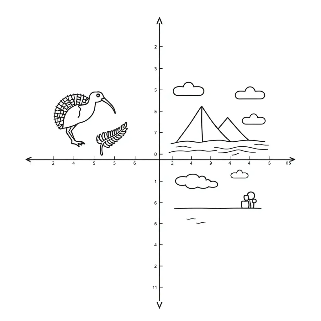 Coordinate plane with four quadrants