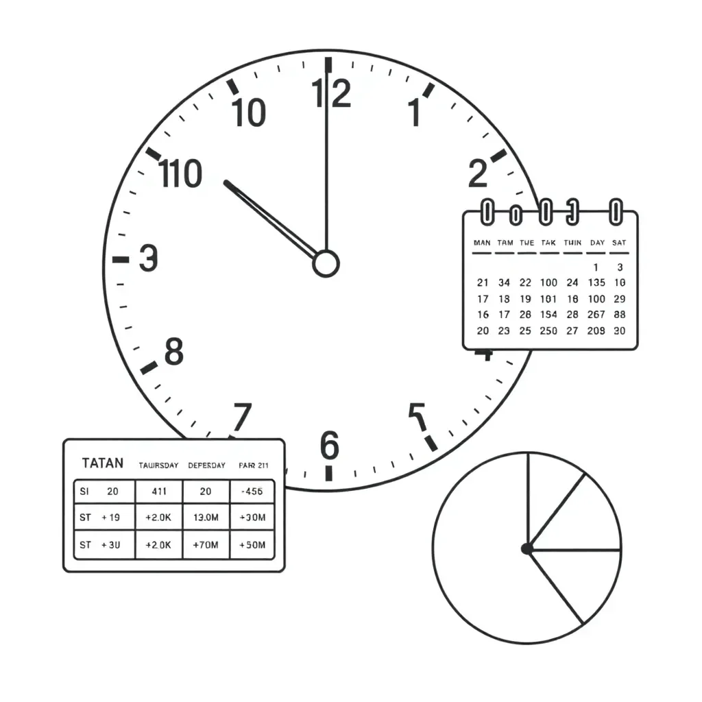 Clock and timetable illustration