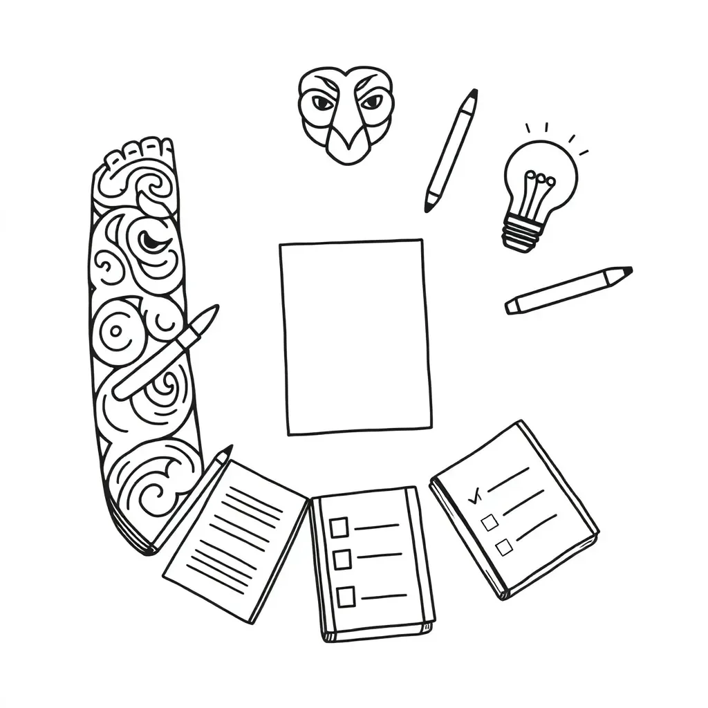 Student writing at desk