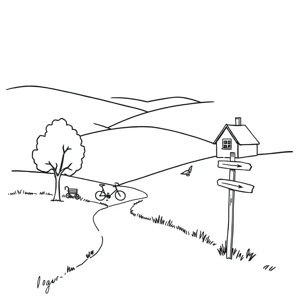 Life journey pathway illustration