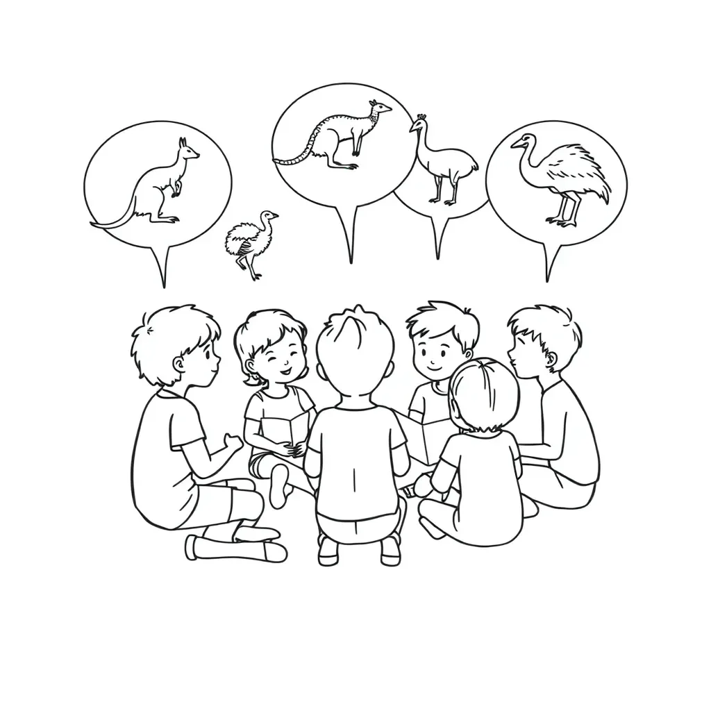 Students talking and listening