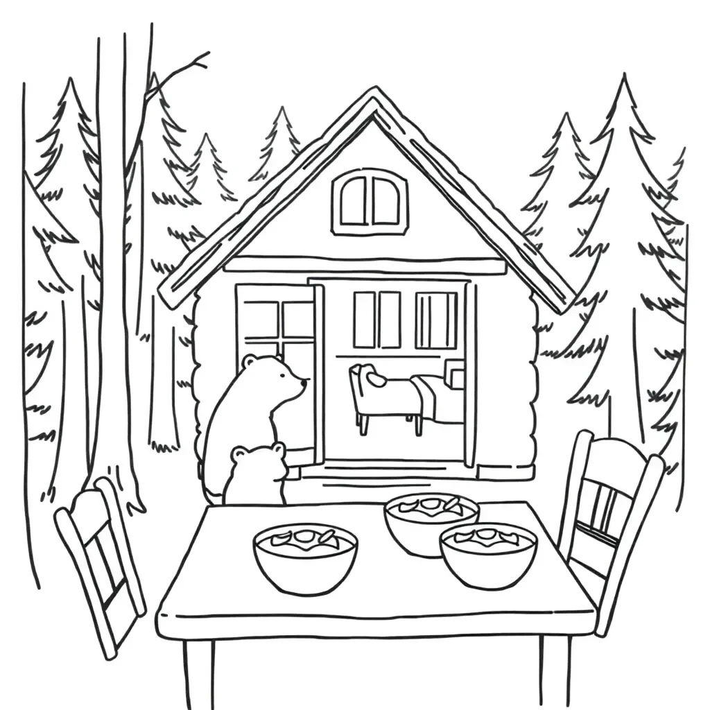 Goldilocks and the three bears illustration