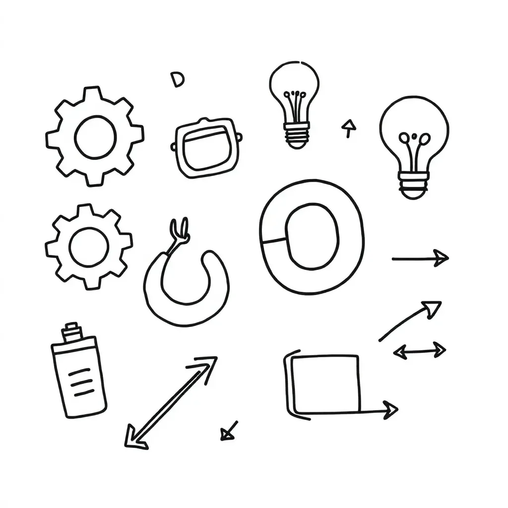 Engineering gears and tools illustration