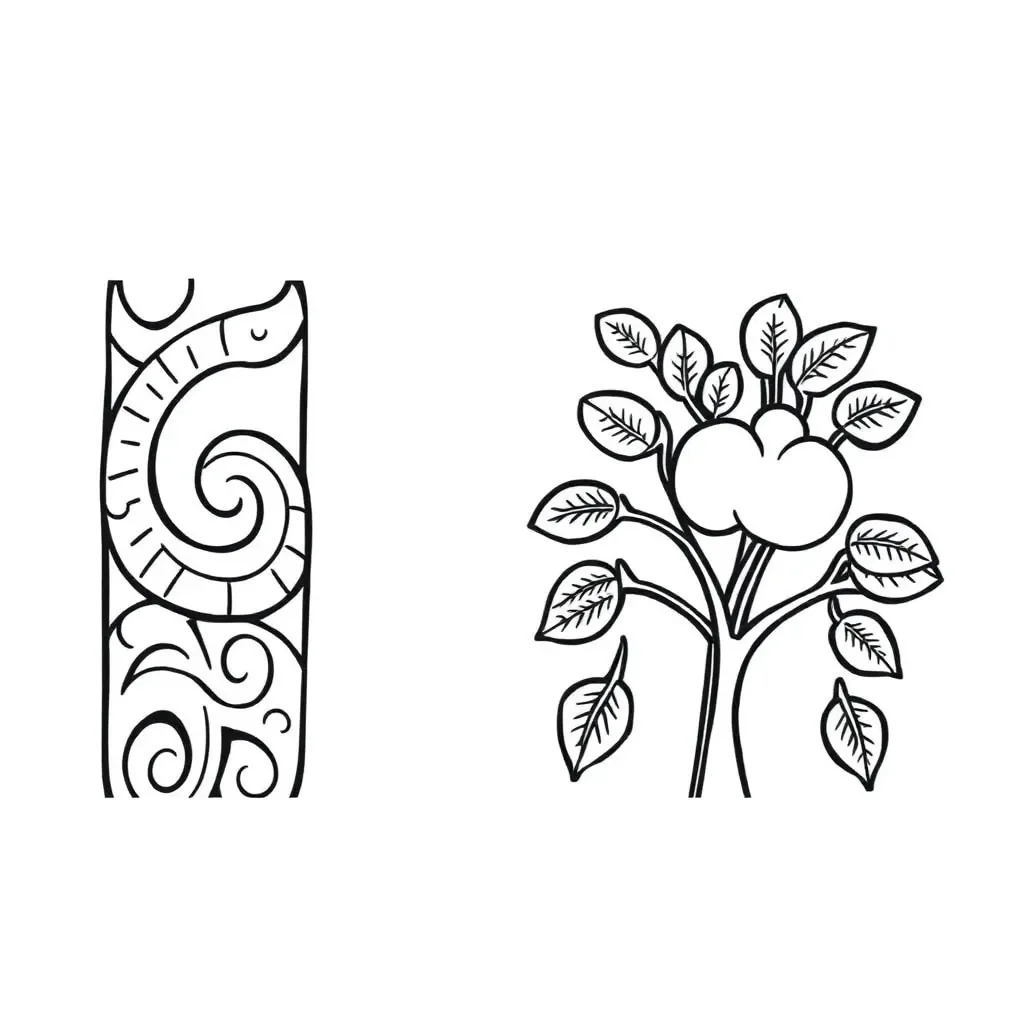 Māori friendship symbols and community illustration