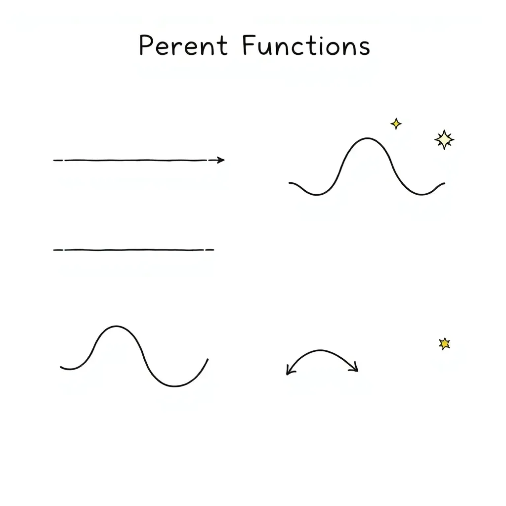 Mathematical functions and graphs illustration