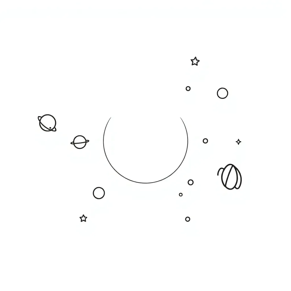 Solar system with planets orbiting the sun