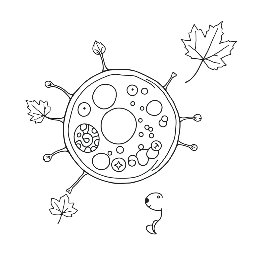 Cell microscope illustration
