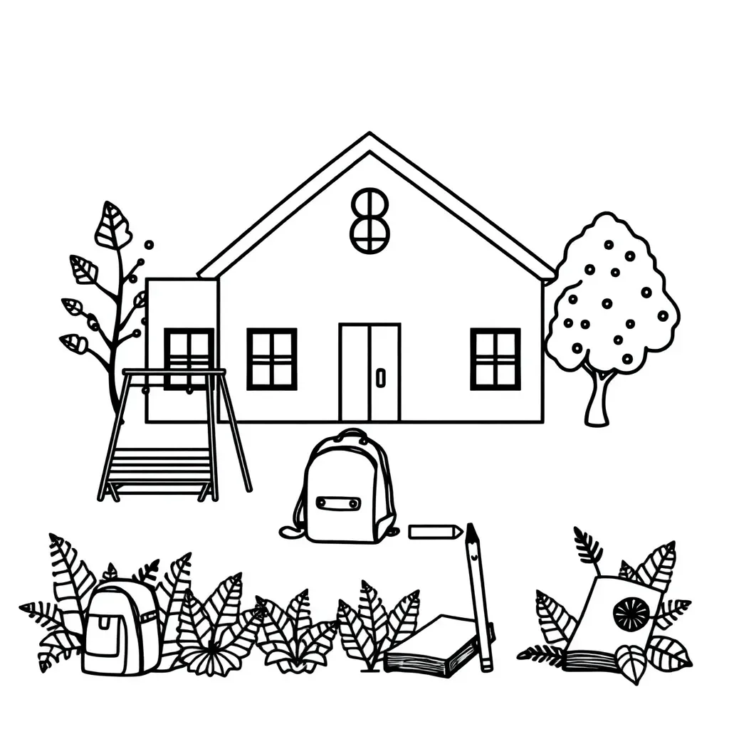 Welcome to school illustration with students and teacher