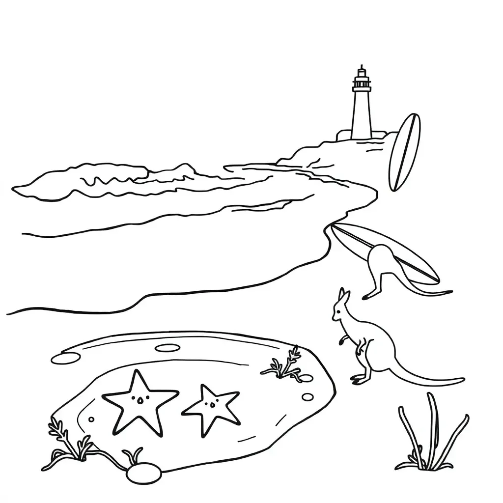 Ocean waves and tides illustration