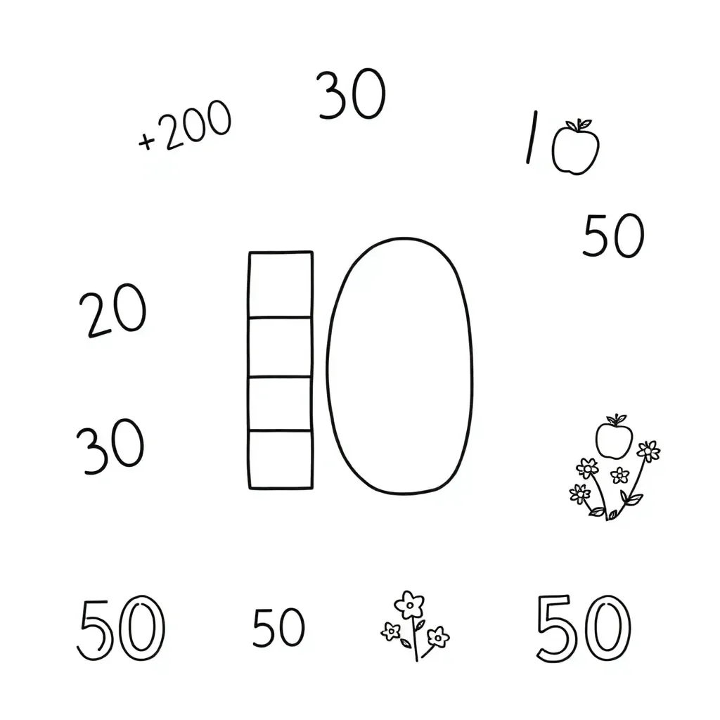 Multiplication by tens illustration