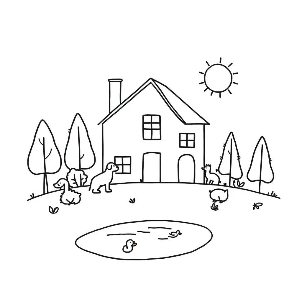 Dog with paw print illustration