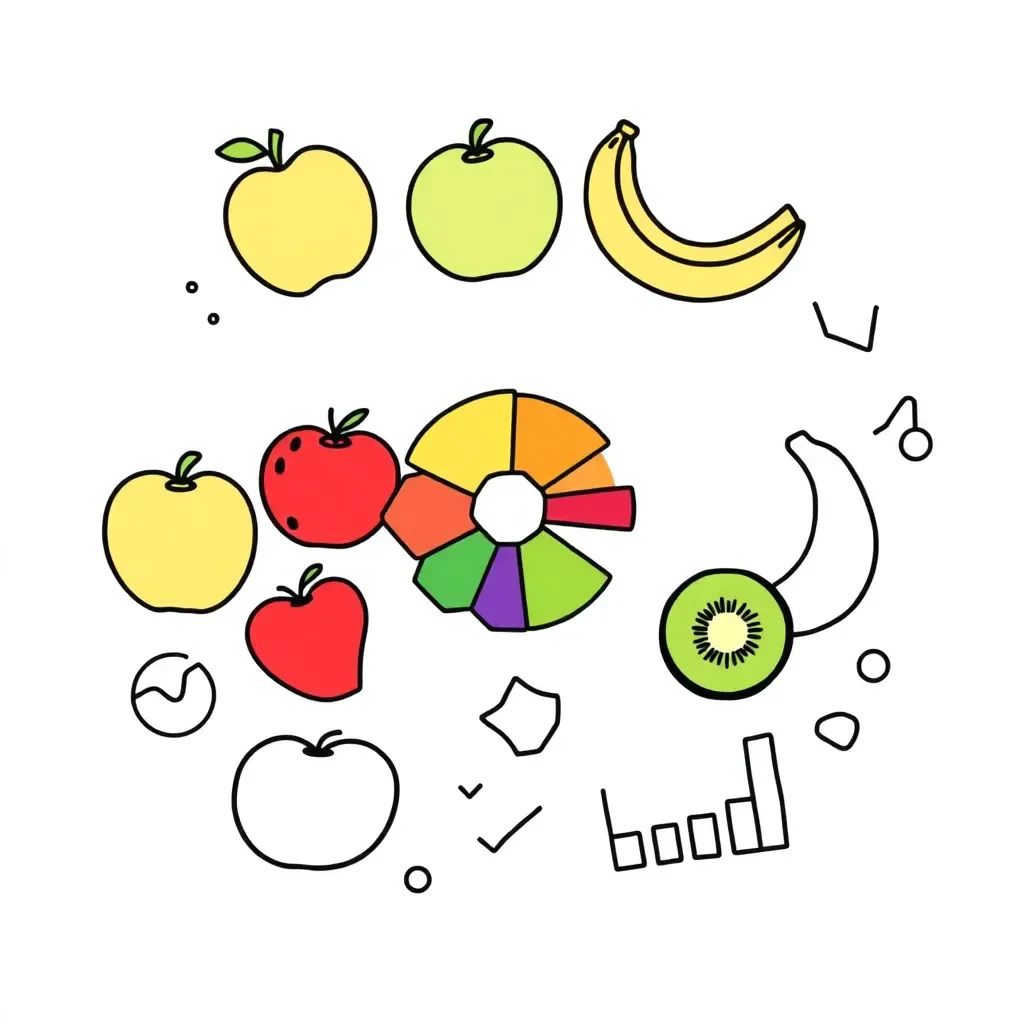 Colourful fruits illustration