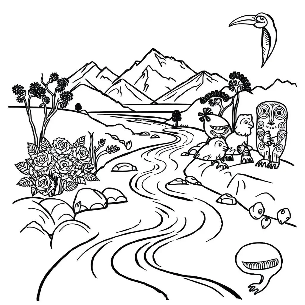 Ōtaki rivers map illustration