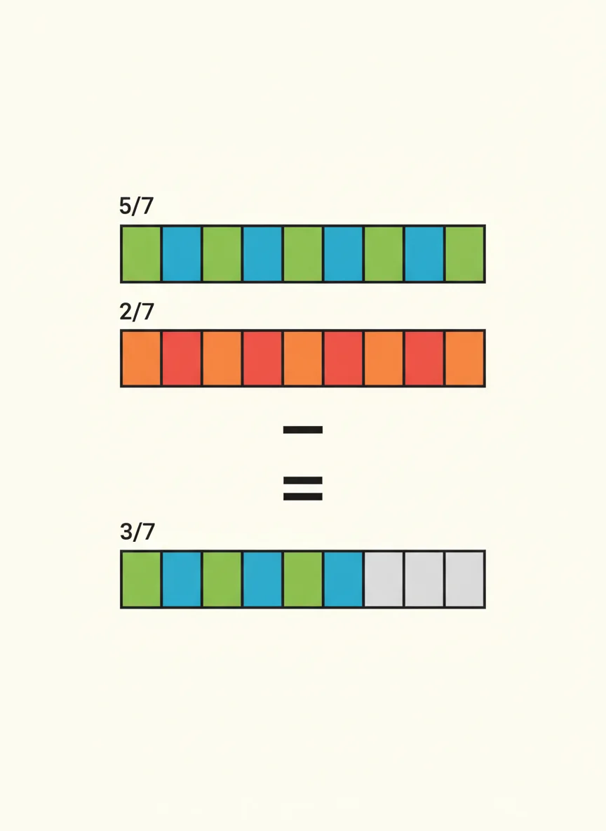 Subtracting Fractions - Same Denominator