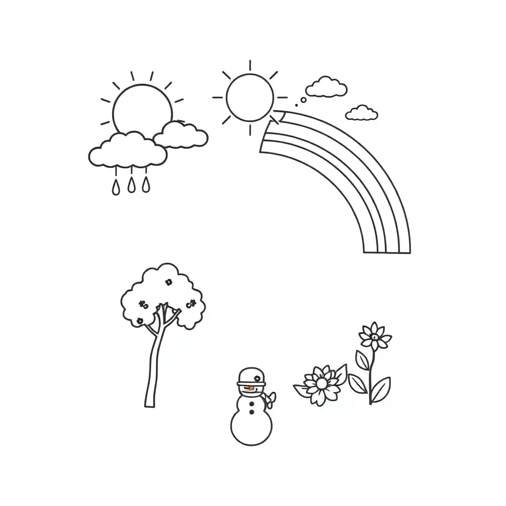 Weather and seasons illustration