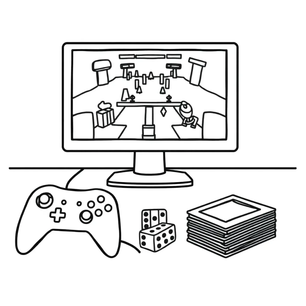 Gaming controller and screen illustration