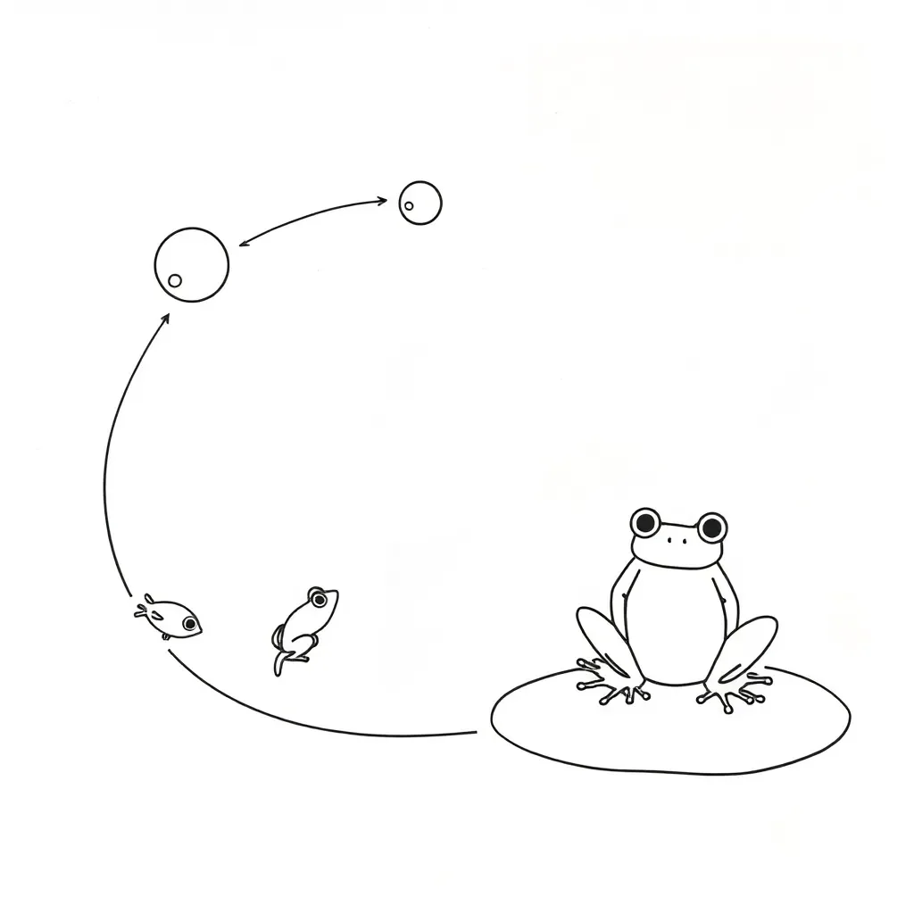 Frog lifecycle illustration