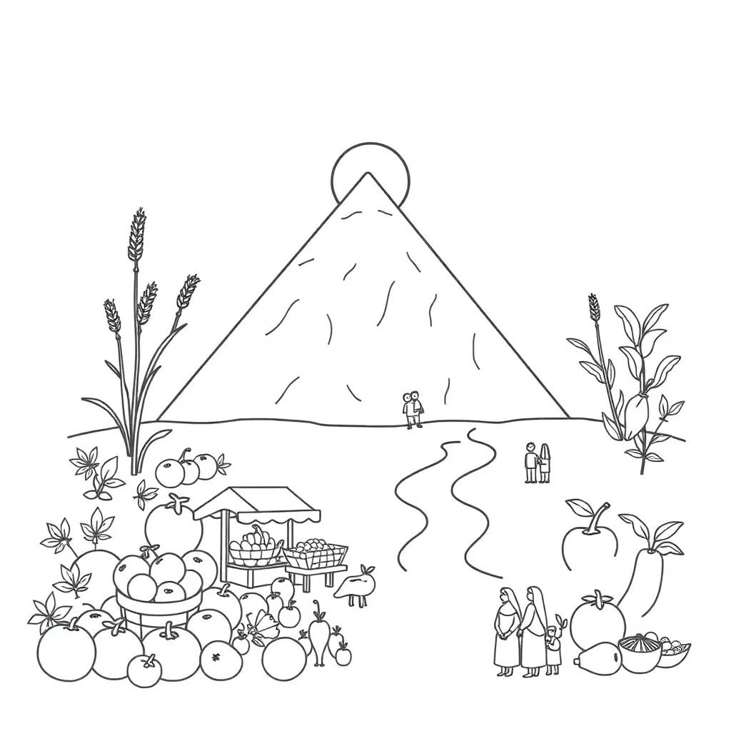 Egyptian farming and food security illustration