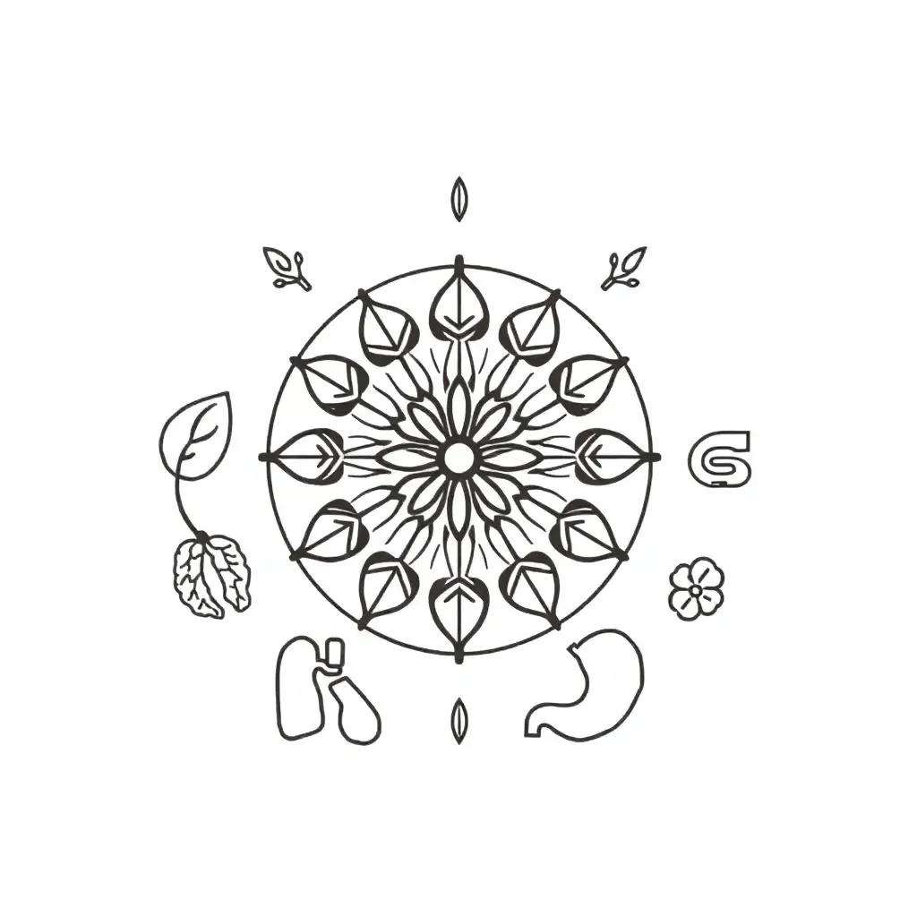 Traditional medicine plants illustration