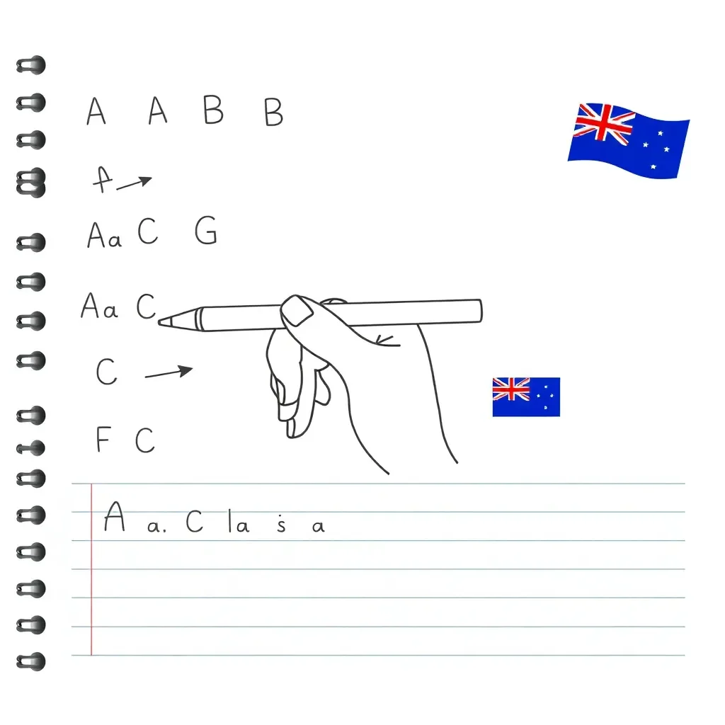 Student writing with proper pencil grip