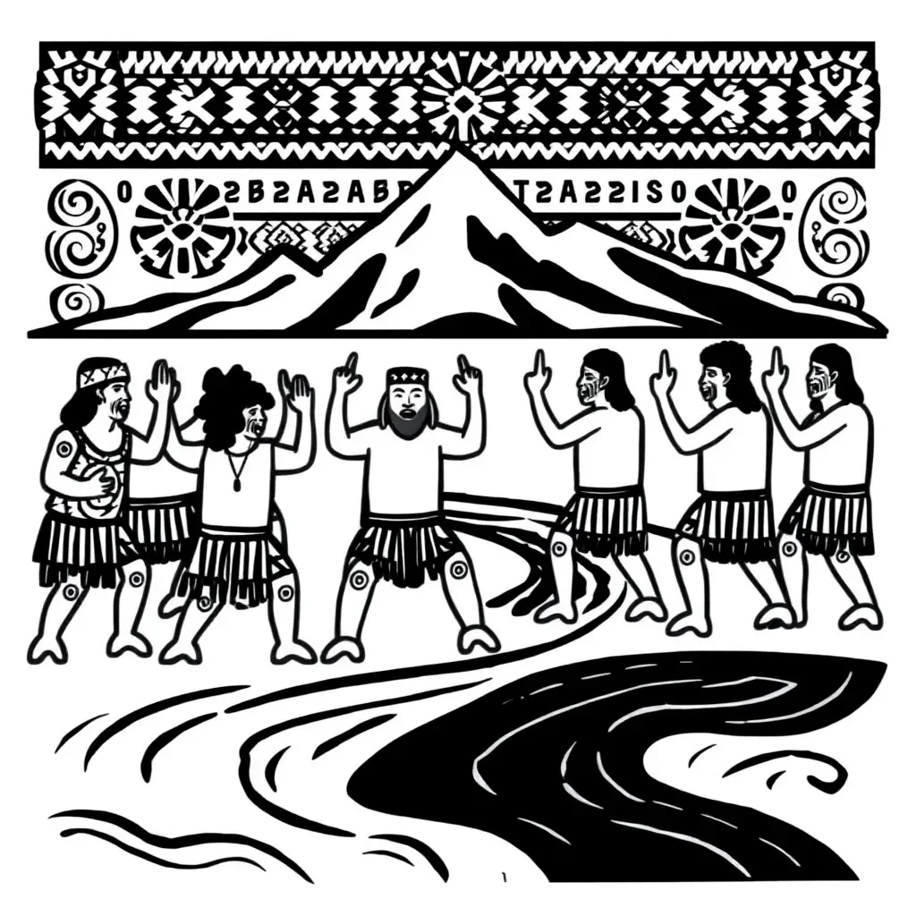 Traditional haka performance illustration