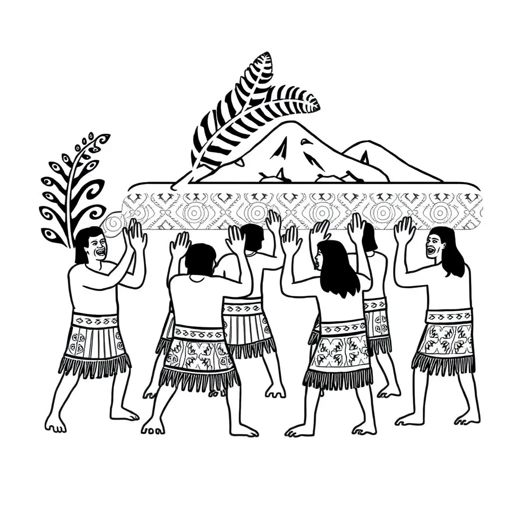 Haka performers illustration