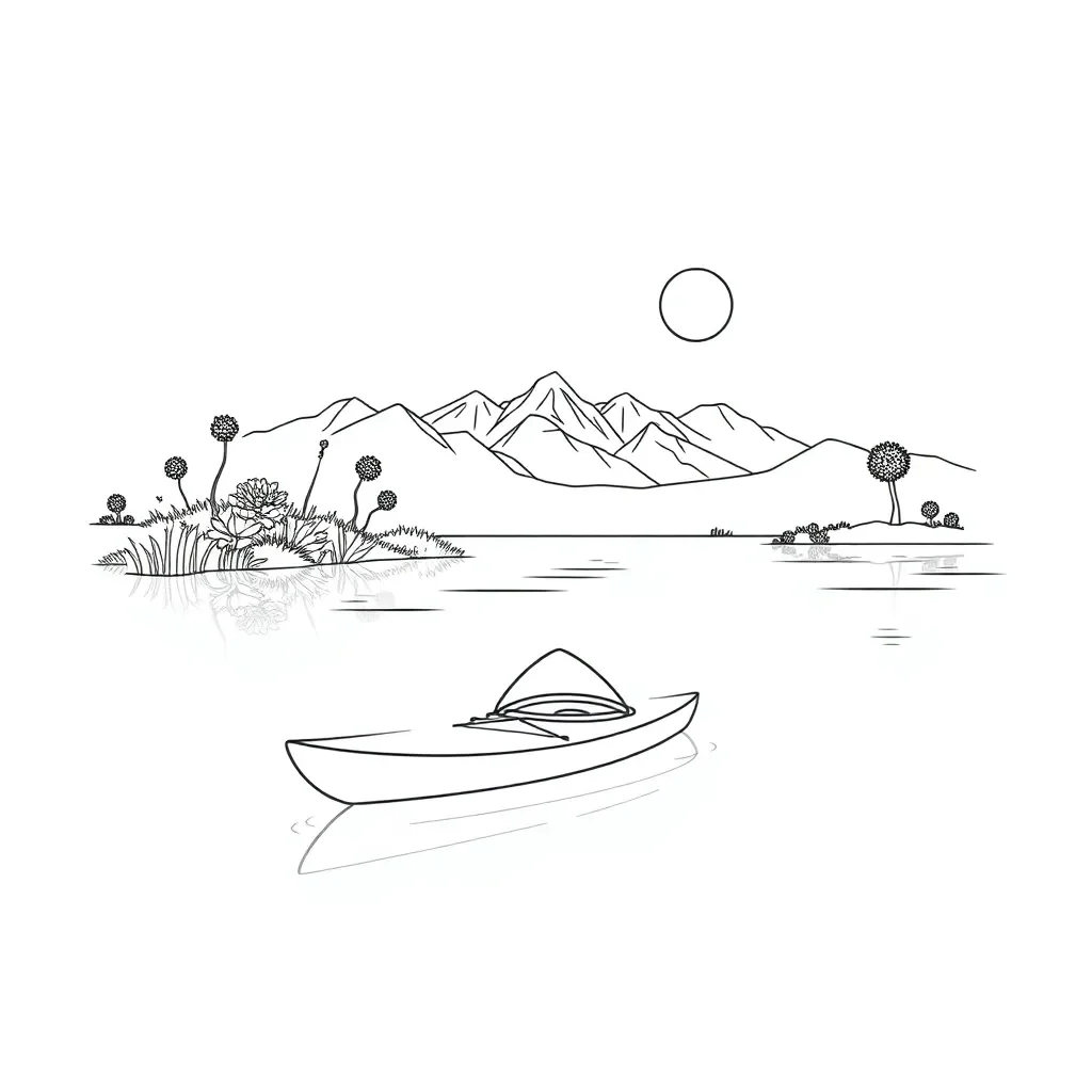 Kayaker paddling on water