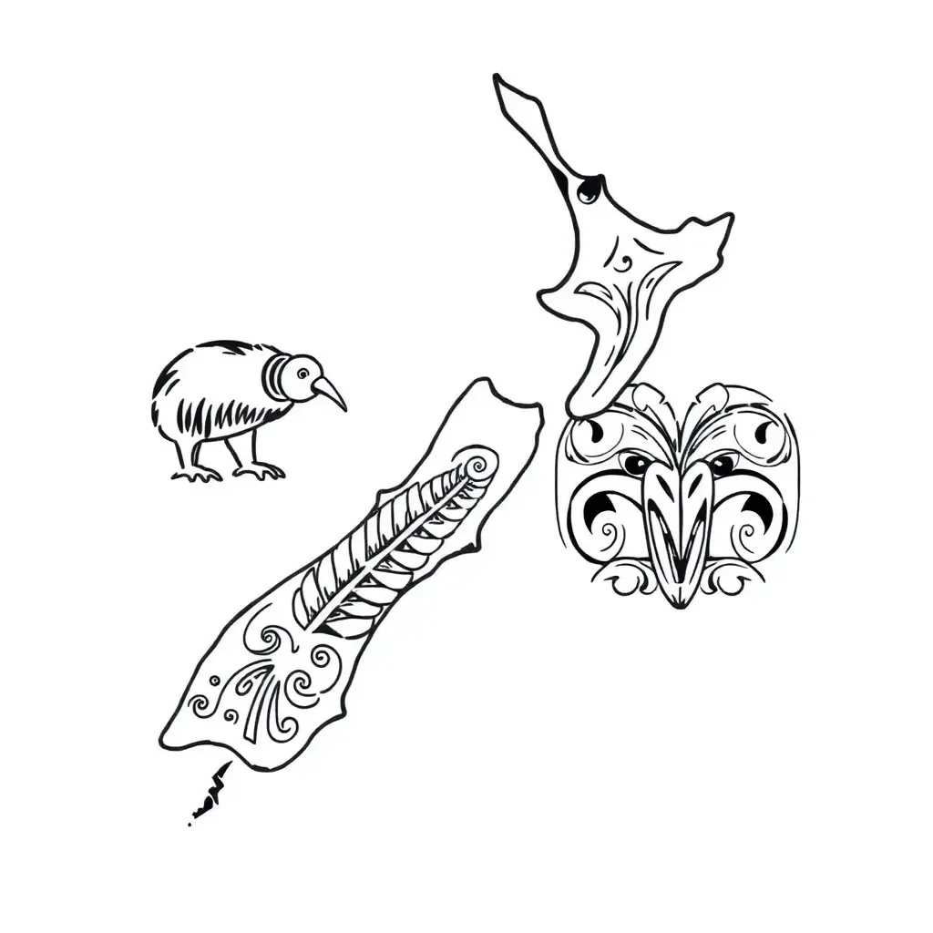 New Zealand historical timeline illustration