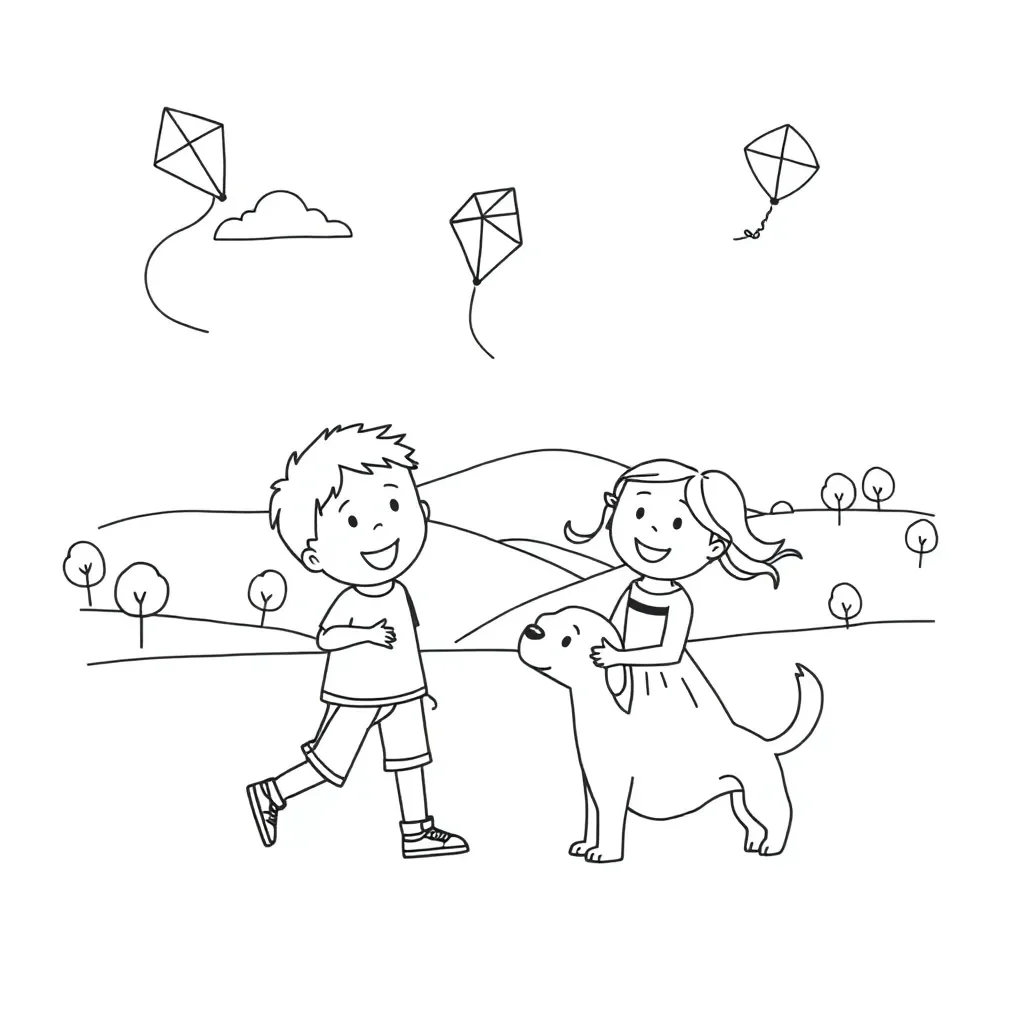 Boy with toy illustration