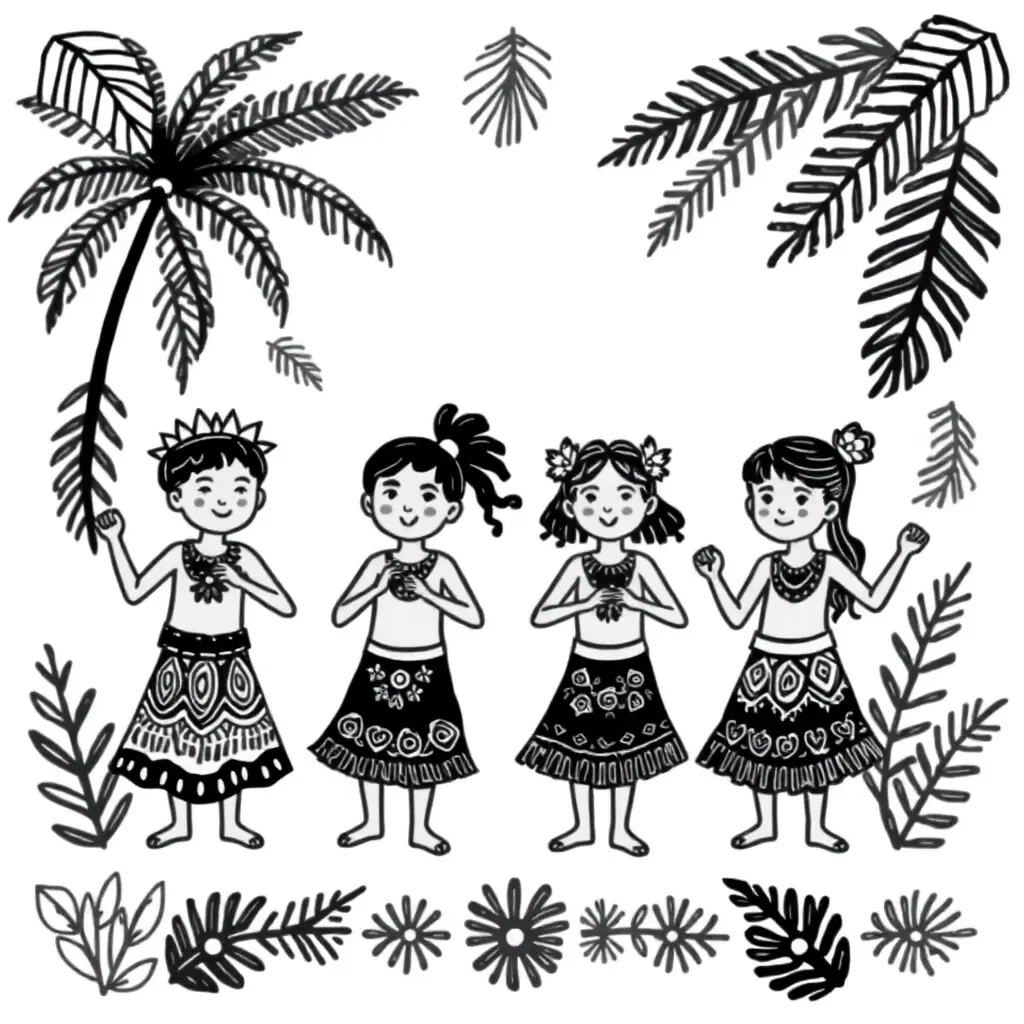 Pasifika dancers performing traditional movements