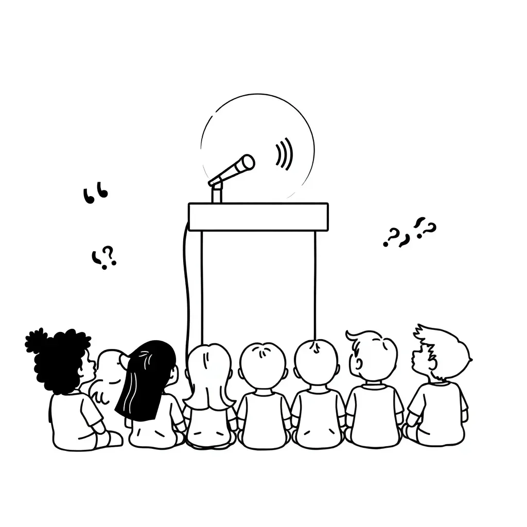 Person giving a speech at podium