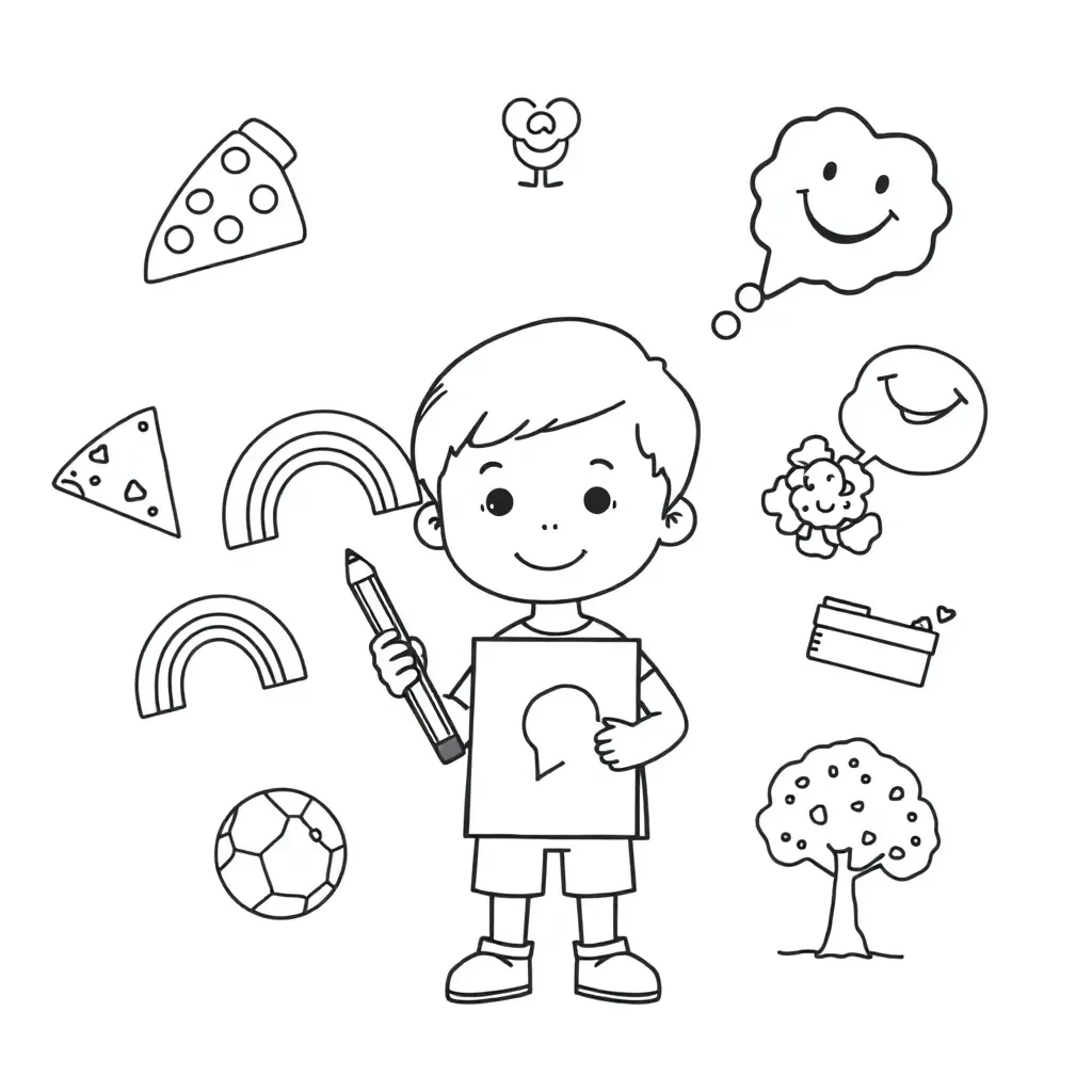 Happy student with school supplies