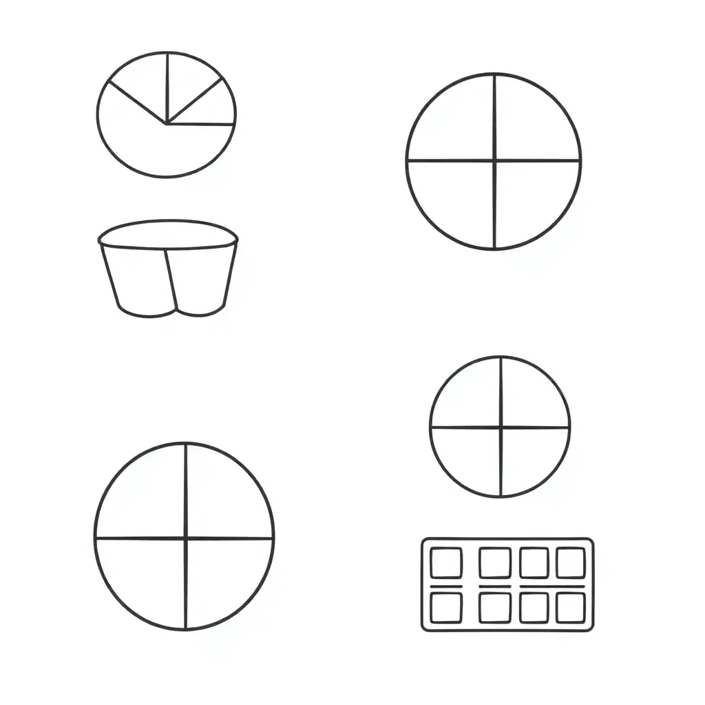 Fractions worksheet illustration