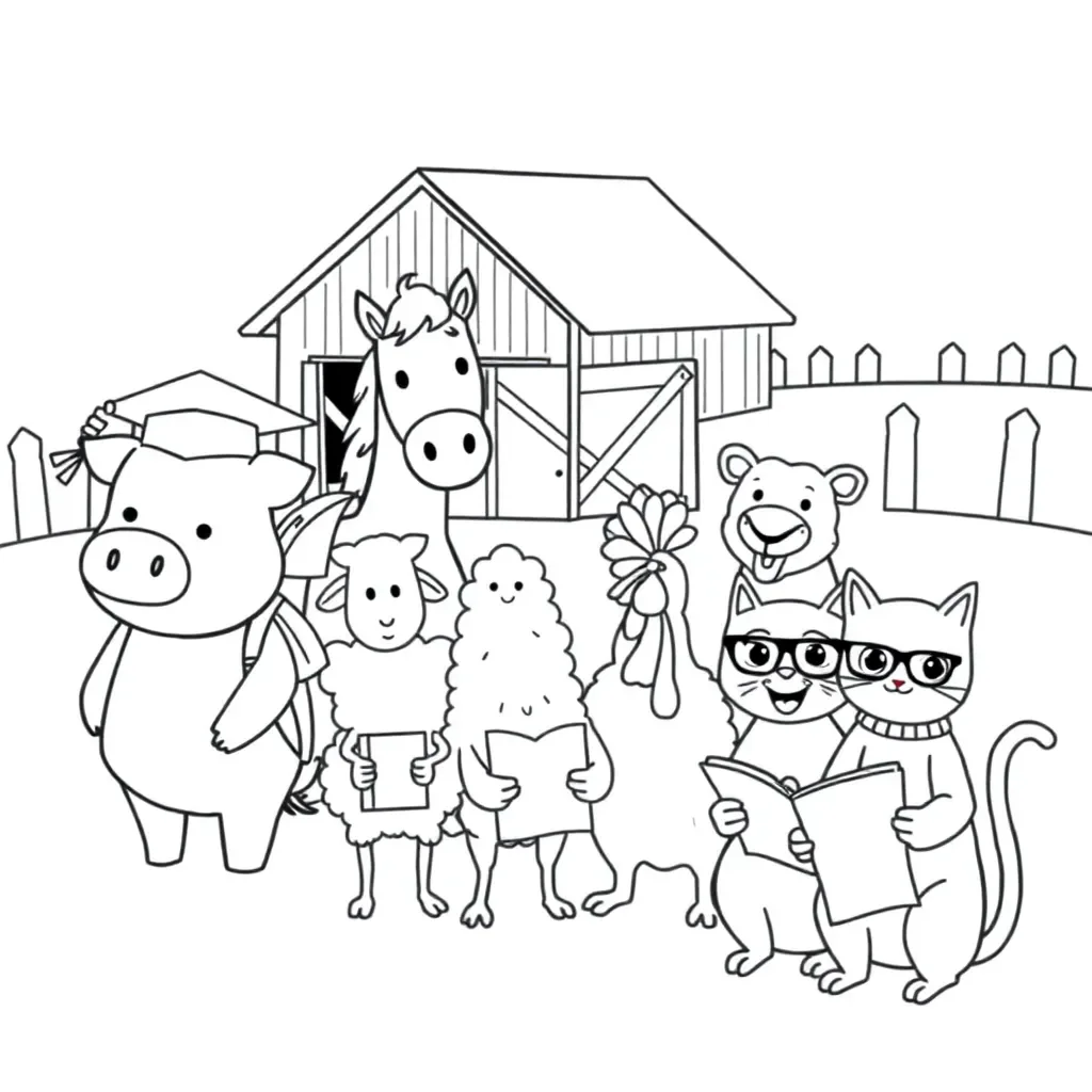 Animal Farm characters illustration
