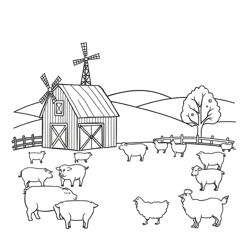 Farm animals illustration