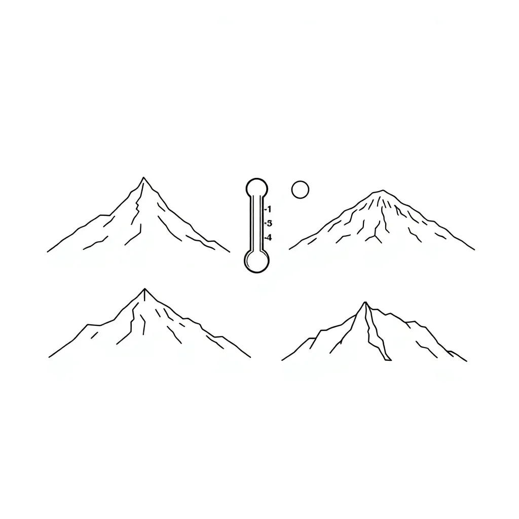 Mountain ranges and geography illustration