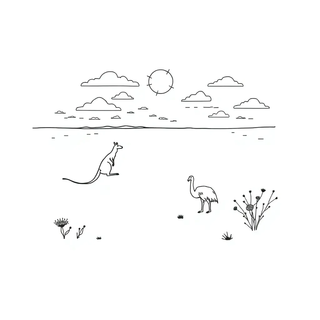 Lake Eyre landscape with wildlife