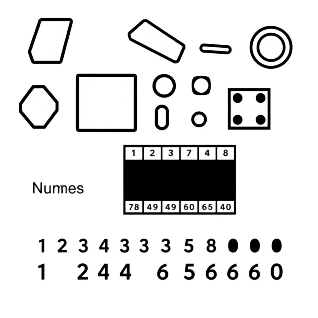 Numicon shapes and numbers illustration