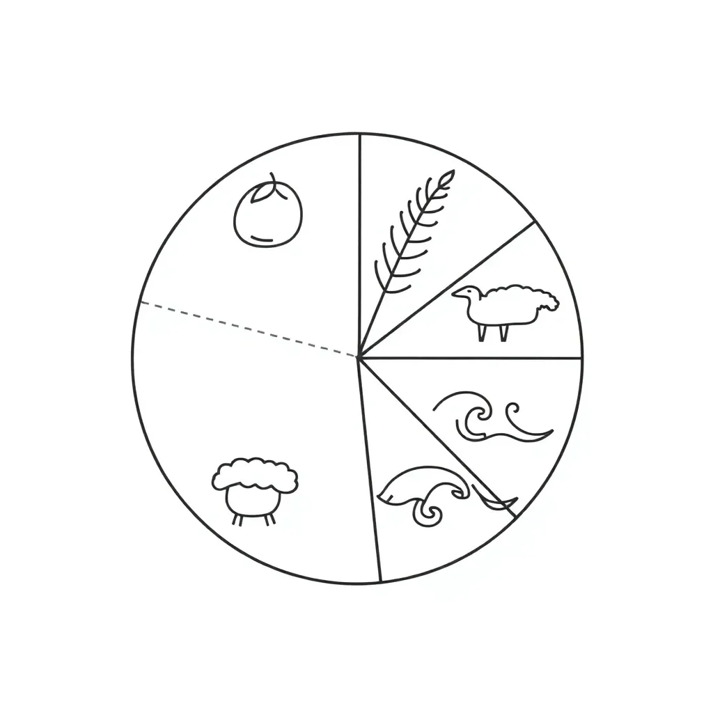 Statistics illustration with graphs and charts