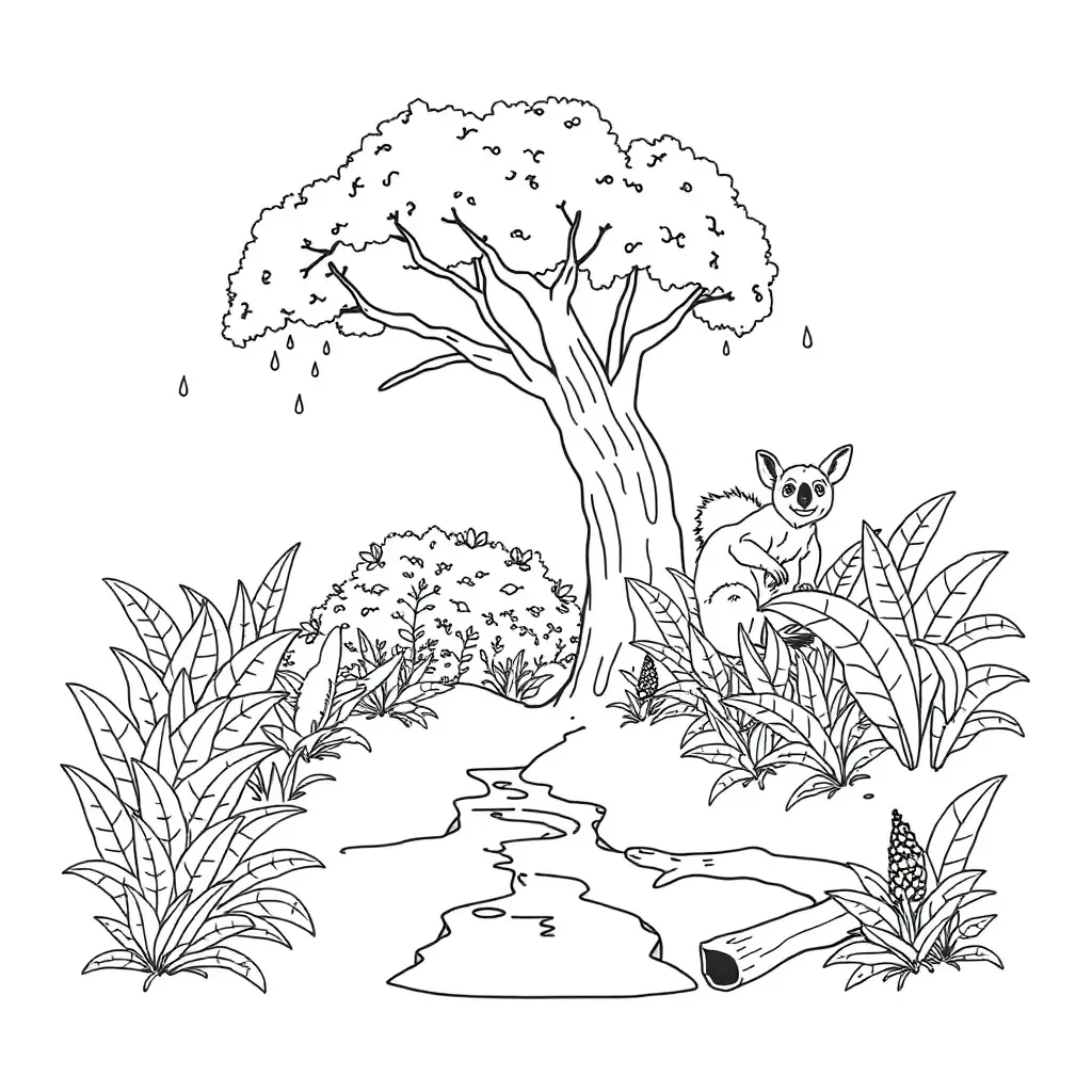 Rainforest scene with mystery elements