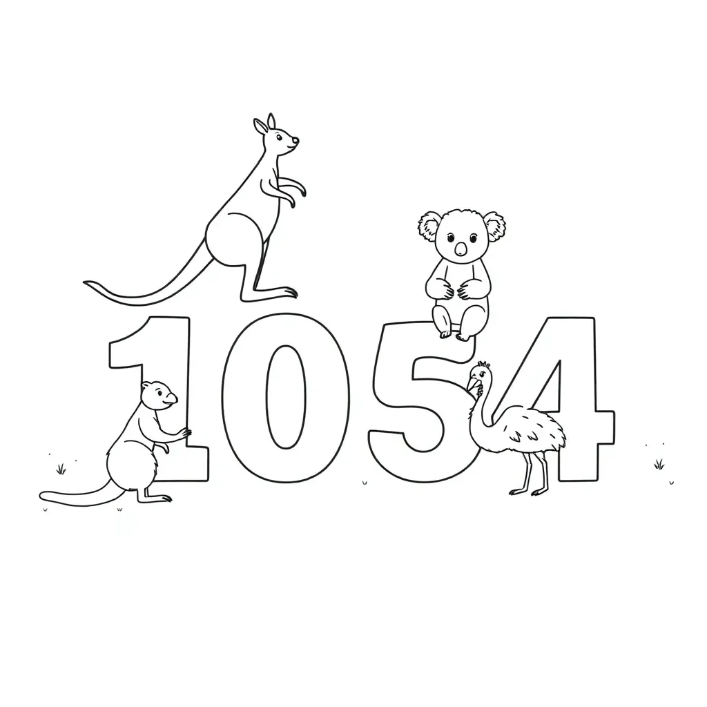 Numbers and scissors illustration