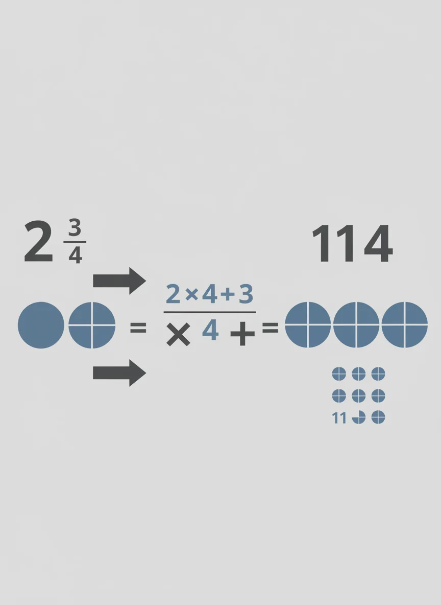 Converting Mixed Numbers to Improper Fractions