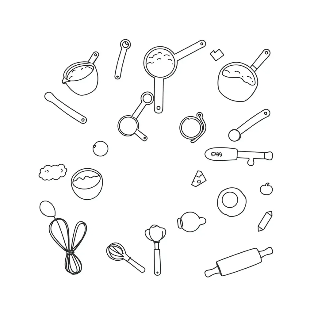 Measuring cups and spoons illustration