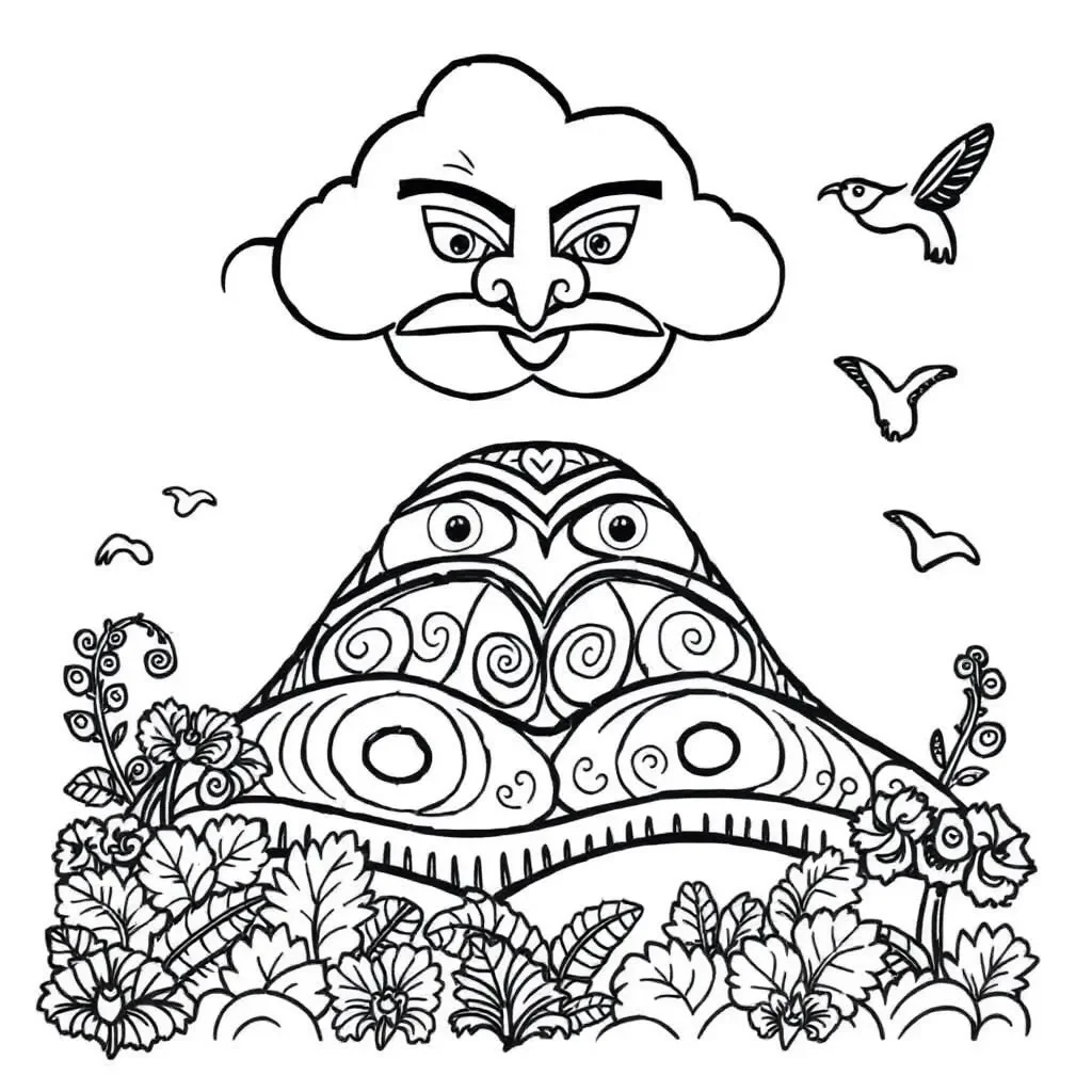 Ranginui and Papa creation story illustration