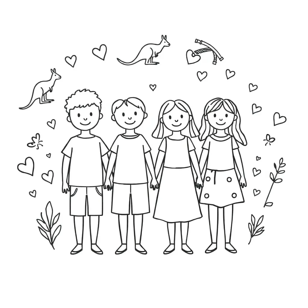 Children of different backgrounds celebrating together
