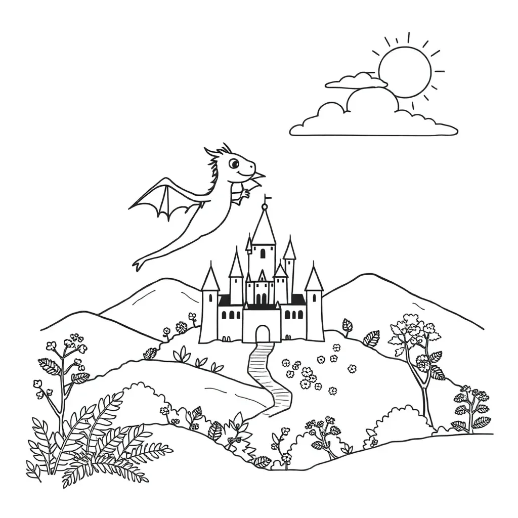 Friendly dragon illustration