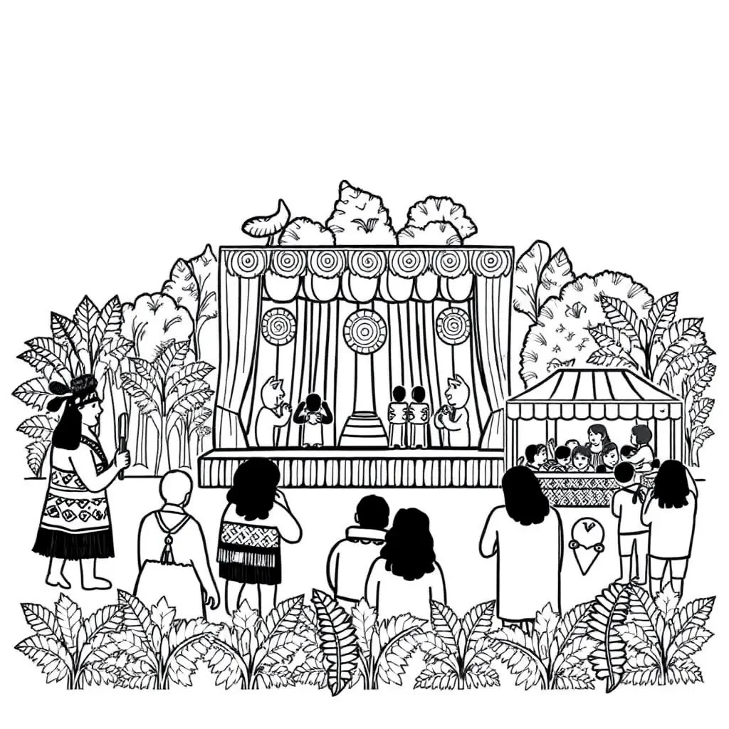 Polyfest cultural celebration illustration